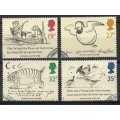 Great Britain 1988 Death Cent of Edward Lear set of 4 and mini sheet very fine used. SG 1405-1409.