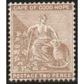Cape of Good Hope 1882-83 definitive 2d pale bistre mounted mint. SG 42. Cat £150 (2018)