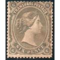 Transvaal 1878 Defin 6d olive-black unmounted mint. SACC163. Cat R700 (2023-25)