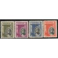 Zanzibar 1936 Silver Jubilee of Sultan set of 4 mint disturbed brown gum. SG 323-326. Cat £35 (2018)