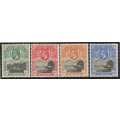 St Helena 1912 Defin ½d, 1d, 1½d and 2½d mounted mint. SG 72, 73, 74 and 76. Cat £14 (2018)