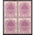 Orange Free State 1894 1d purple block of 4 mounted & unmounted mint. SG 68. Cat £20 (2018)