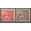 Great Britain 1925 British Empire Exhibition set of 2 vlmm and umm. SG 432-433. Cat £55 for mm.