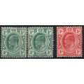 Transvaal 1905-1909 KEVII ½d (x2 shades) and 1d mounted mint. SACC 279-280. Cat R120 (2019-20)