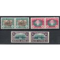 South Africa 1939 Huguenot 250th Anniv set of 3 umm and mm. SACC 81-83. Cat R700 for umm. (2019-20)