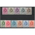 Swaziland 1938-54 Definitive set of 11 perf 13½ x 14 lightly mounted mint.