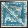 Cape of Good Hope 1855-63 4d blue pair very fine used. SACC 6a. Cat R9600. (2023)
