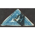 Cape of Good Hope 1855-63 4d deep blue fine used. SACC 6. Cat R1600. (2023)