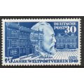 West Germany 1949 75th Anniv of UPU 30pf blue unmounted mint. Michel 116. Cat 70 Euro (2020/21)
