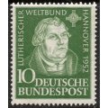 West Germany 1952 Lutheran World Fed Assembly, Hanover 10pf umm. Michel 149. Cat 15 Euro (2020/21)