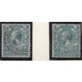 Great Britain 1912-24 KGV Defin 4d deep grey-green and grey-green. SG 378 and SG 379. Cat £27 (2022)