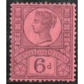 Great Britain 1887 QV Definitive 6d purple/rose-red lightly mounted mint. SG 208. Cat £40 (2022)