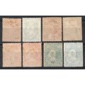Niger Coast 1894 basic set of 6 plus shades of ½d and 1d mint (2d used) SG 45-50. Cat £109 (2022)