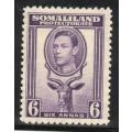Somaliland Protectorate 1938 Definitive 6a violet lmm. SG 98. Cat £16 (2022)