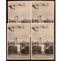 French Equatorial Africa 1942 set of 4 Postcards showing arrival of General de Gaulle in Brazzaville