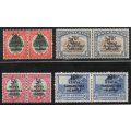 Kenya, Uganda & Tanganyika 1941 SA stamps surch set of 4 pairs lmm. SG 151-154. Cat £25 (2022)