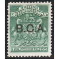 Nyasaland British Central Africa B.C.A. 1891-95 Defin 10/- green mounted mint. SG 13. Cat £200(2022)