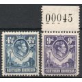Northern Rhodesia 1938-52 KGVI Defin 4½d & 9d lightly mounted mint. SACC 37 & 39. Cat R130 (2023-25)