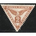Fiume 1919 Newspaper Stamp 2c brown lightly mounted mint. SG N91. Cat £8,50 (2013)