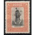 Papua 1932 ½d black & orange mounted mint (paper adherence to back). SG 130. Cat £4,50 (2022)