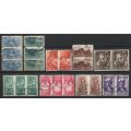 South Africa 1942-44 Small War set of 9 units (4d unit space filler) used. SACC 95-103a. Cat R460.
