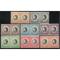 South West Africa 1937 KGVI Coronation set of 8 pairs mounted mint. SACC 124-131. Cat R97 (2023-25)
