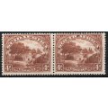South Africa 1927 London Pictorial 4d pair lightly mounted mint. SACC 35. Cat R600 (2023-25)