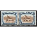 South Africa 1927 London Pictorial 1/- pair lightly mounted mint. SACC 36. Cat R700 (2023-25)