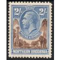 Northern Rhodesia 1925 Definitive 2/- lightly mounted mint. SACC 11. Cat R350 (2023-25)