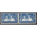 South Africa 1947 3d horizontal pair mounted mint with UHB var 5. SACC 112v. (2023-25)