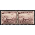 South West Africa 1937 1½d horizontal pair mounted mint. SACC 123. Cat R350 for umm (2023-25)