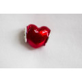 Red Enamel Heart, fits Pandora Bracelets