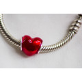 Red Enamel Heart, fits Pandora Bracelets