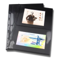 Stamp Banknote Sleeve Coins Notes Accessories A4 Black 2 Pocket Album Binder Page