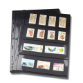 10 x Double Sided Stamp Banknote Sleeve A4 Black 4 Pocket Album Binder Page