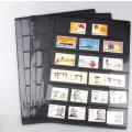 10 x Double Sided Stamp Banknote Sleeve A4 Black 6 Pocket Album Binder Page