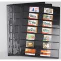 10 x Double Sided Stamp Banknote Sleeve A4 Black 7 Pocket Album Binder Page
