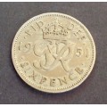 Coin UK 1951 Sixpence 1951 used vf