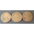 Coin Great Britain Queen Victoria x 3 used