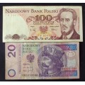 Banknote Poland 1988 x 2 used