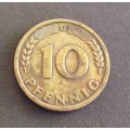 Coin Germany 10 pfennig 1949g ef