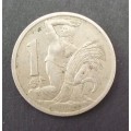 Coin Czechoslovakia 1922 1 Koruna Ef