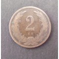 Coin hungary 2 filler 1896 Ef