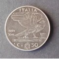 Coin Italy 1939 50 cents SS EF