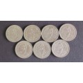 Coin Rhodesia and Nyasaland 3D Fine x 7