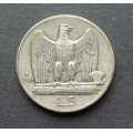 Coin Italy 5 Lire 1926r VF rare