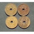 Coin Rhodesia + Nyasaland[Malawi] 1 Penny x 4 VF