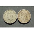 Coin Southern Rhodesia 2 Shilling x 2 Fine/VF