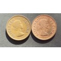 Coin-Union of SA-Half penny x 2 fine/VF