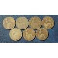 Coin Great Britain Pennies King George V x 7